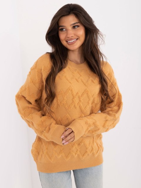 Sweter AT-SW-2361.61 camelowy Sweter AT-SW-2361.61 camelowy