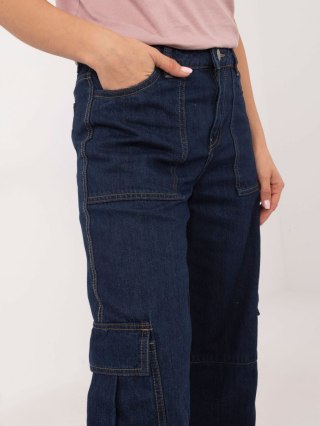 Spodnie jeans D80016BD62458D282 granatowy L