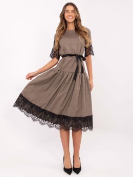 Sukienka LK-SK-507095.39 ciemny bezowy 38