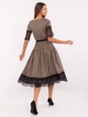 Sukienka LK-SK-507095.39 ciemny bezowy 38