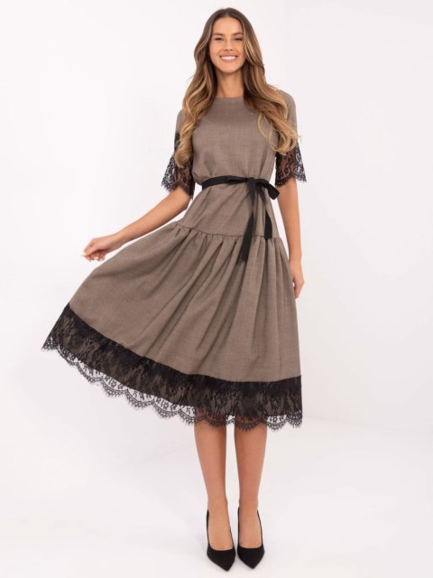 Sukienka LK-SK-507095.39 ciemny bezowy 42 Sukienka LK-SK-507095.39 ciemny bezowy 42
