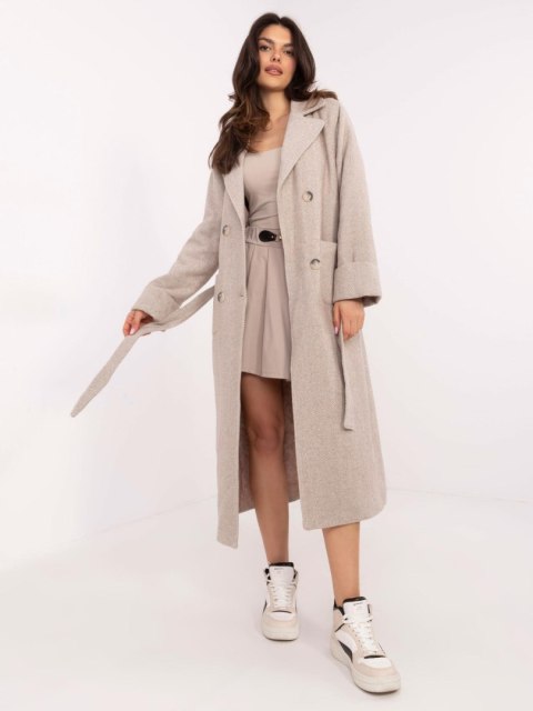 Płaszcz LK-PL-509835.07 beżowy L/XL Płaszcz LK-PL-509835.07 beżowy L/XL