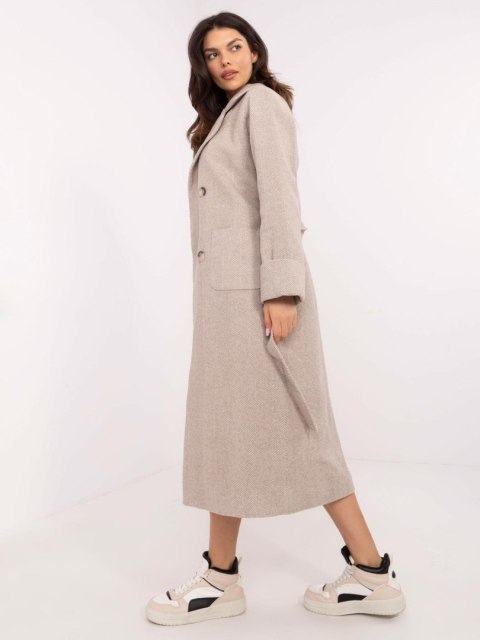 Płaszcz LK-PL-509835.07 beżowy L/XL Płaszcz LK-PL-509835.07 beżowy L/XL