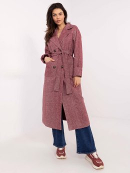 Płaszcz LK-PL-509835.19 bordowy S/M