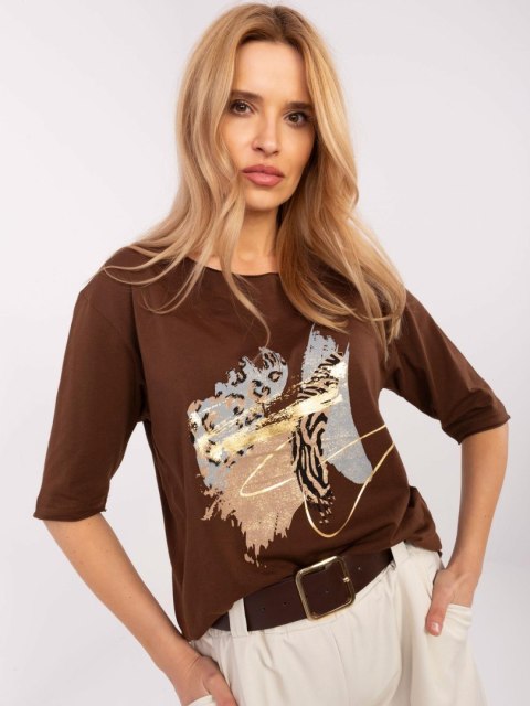 Bluzka CLM-BZ-0119.36 brązowy S Bluzka CLM-BZ-0119.36 brązowy S