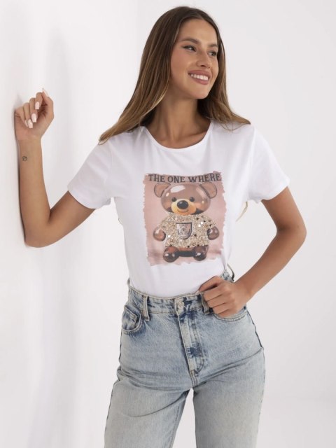 T-shirt NM-TS-NG25285.74P biało-beżowy T-shirt NM-TS-NG25285.74P biało-beżowy