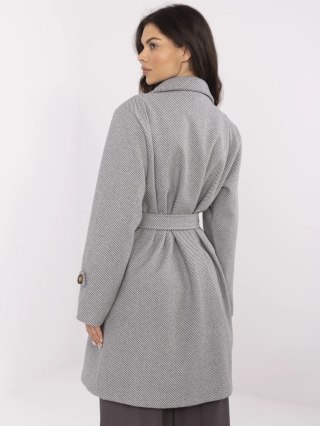 Płaszcz MO-PL-5209.87 biało-szary