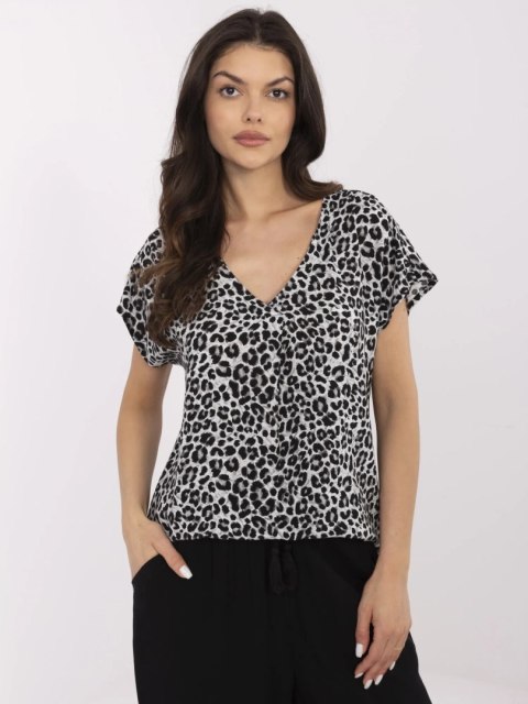 Bluzka D73771M11171B szaro-czarny S