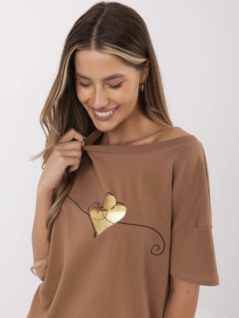 T-shirt CLM-TS-1017.03 jasny brązowy S T-shirt CLM-TS-1017.03 jasny brązowy S