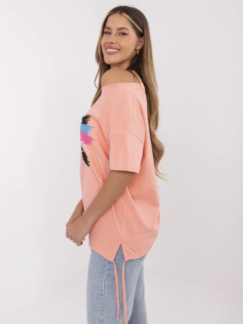 T-shirt CLM-TS-1019.79 koralowy XL T-shirt CLM-TS-1019.79 koralowy XL