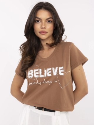 T-shirt CLM-TS-1726.87 jasny brązowy M