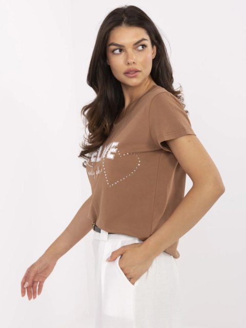 T-shirt CLM-TS-1726.87 jasny brązowy S T-shirt CLM-TS-1726.87 jasny brązowy S