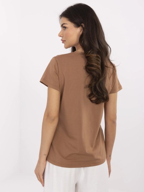 T-shirt CLM-TS-1726.87 jasny brązowy S T-shirt CLM-TS-1726.87 jasny brązowy S