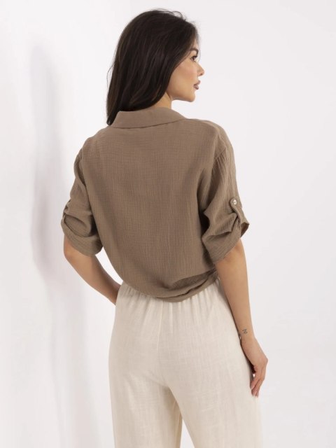 Koszula DHJ-KS-8595-1.66 ciemny bezowy Koszula DHJ-KS-8595-1.66 ciemny bezowy