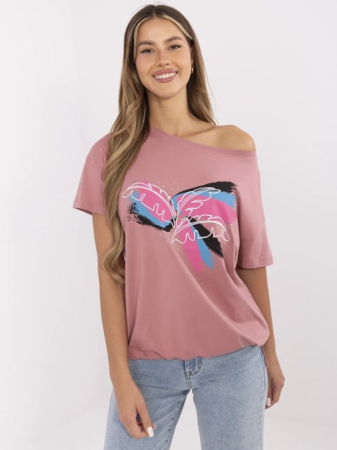 T-shirt CLM-TS-1019.79 ciemny różowy S T-shirt CLM-TS-1019.79 ciemny różowy S