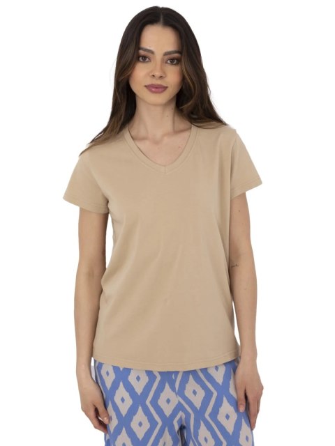 T-shirt CLM-TS-1639.12 beżowy S T-shirt CLM-TS-1639.12 beżowy S