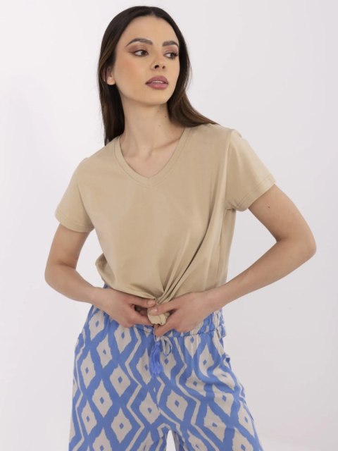 T-shirt CLM-TS-1639.12 beżowy S T-shirt CLM-TS-1639.12 beżowy S
