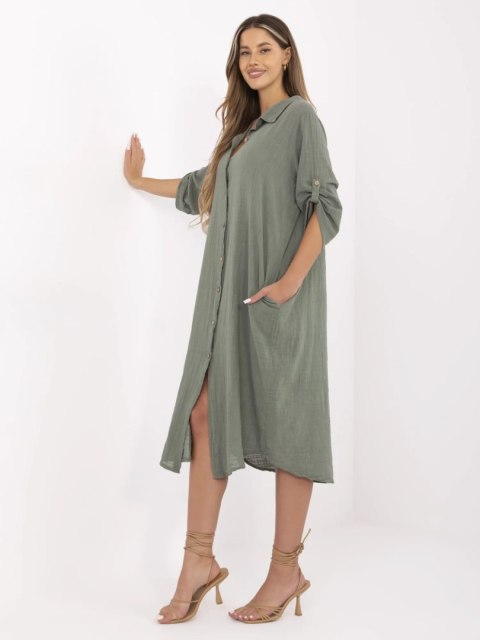 Sukienka TW-SK-BI-24135.81 khaki Sukienka TW-SK-BI-24135.81 khaki