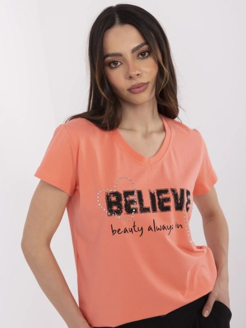T-shirt CLM-TS-1726.87 koralowy S T-shirt CLM-TS-1726.87 koralowy S