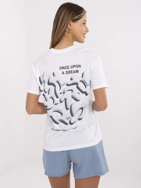 T-shirt D12022AC02705A biało-niebieski M T-shirt D12022AC02705A biało-niebieski M