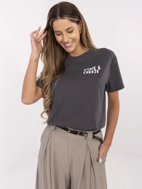 T-shirt D12022M02738A grafitowy XS