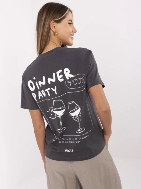 T-shirt D12022M02738A grafitowy XS