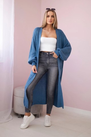 Sweter długi kardigan jeansowy uniwersalny