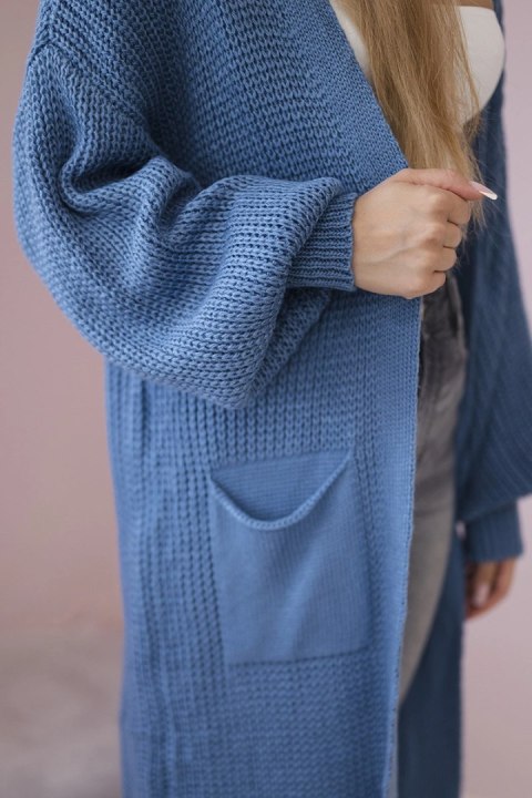 Sweter długi kardigan jeansowy uniwersalny Sweter długi kardigan jeansowy uniwersalny