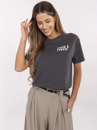 T-shirt D12022M02738A grafitowy L