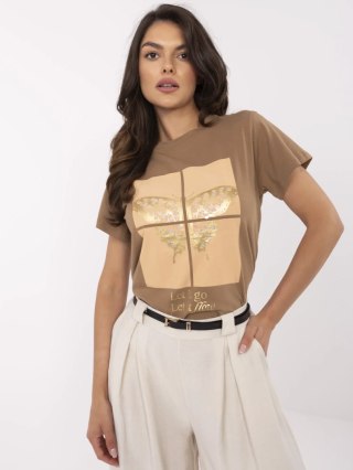 T-shirt CLM-TS-1704.85 jasny brązowy M