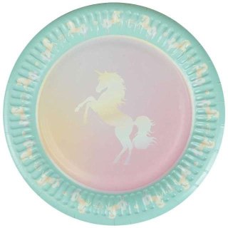 Talerz jednorazowy Arpex jednorożec papier śr. 180mm 8 szt (DC2044F)