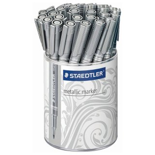 Marker permanentny Staedtler metaliczny srebrny 1,0-2,0mm okrągła końcówka (8323-81)