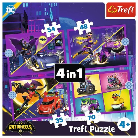 Puzzle Trefl Poznaj Batwheels 4w1 el. (34658) Puzzle Trefl Poznaj Batwheels 4w1 el. (34658)