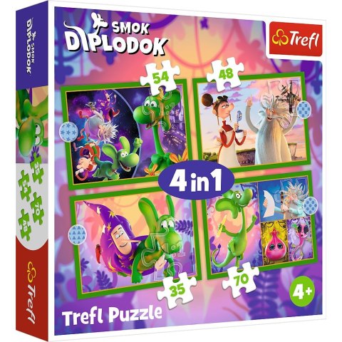 Puzzle Trefl Świat Smoka Diplodoka 4w1 el. (34663) Puzzle Trefl Świat Smoka Diplodoka 4w1 el. (34663)