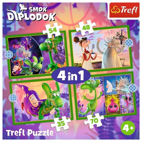 Puzzle Trefl Świat Smoka Diplodoka 4w1 el. (34663) Puzzle Trefl Świat Smoka Diplodoka 4w1 el. (34663)