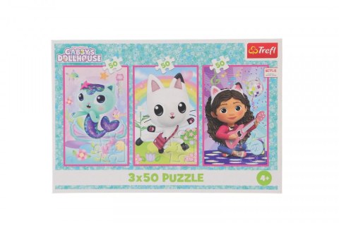Puzzle Trefl Gabby Poznajcie Gabby i kotki 3x50 el. (34876) Puzzle Trefl Gabby Poznajcie Gabby i kotki 3x50 el. (34876)