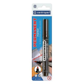 Marker permanentny Centropen czarny 2,5mm okrągła końcówka (8566)