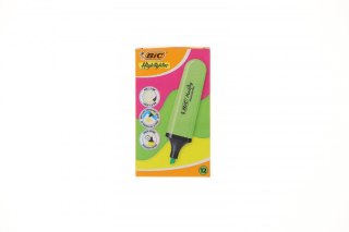 Zakreślacz Bic FLAT HIGHLIGHTER 12 szt 3086123742888 zielony (517964 neon zielony)