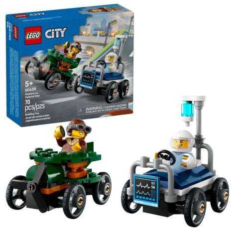 Klocki konstrukcyjne Lego City Zestaw wyścigówek: samolot kontra łóżko szpitalne (60459) Klocki konstrukcyjne Lego City Zestaw wyścigówek: samolot kontra łóżko szpitalne (60459)