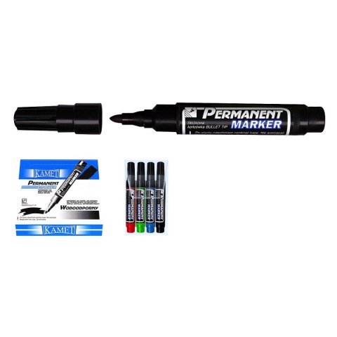 Marker permanentny Kamet MEDIUM czarny 1,5-2,5mm okrągła końcówka (K-1049) Marker permanentny Kamet MEDIUM czarny 1,5-2,5mm okrągła końcówka (K-1049)