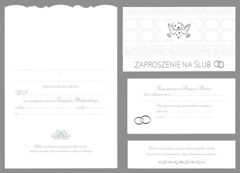 Zaproszenie Merigraf duże satyna ślub Zaproszenie Merigraf duże satyna ślub