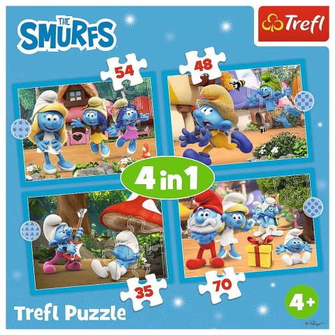 Puzzle Trefl Smerfy Wioska Smerfów 4w1 el. (34656) Puzzle Trefl Smerfy Wioska Smerfów 4w1 el. (34656)