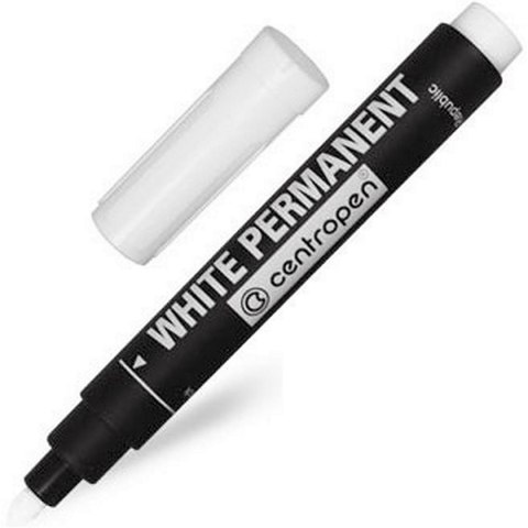 Marker permanentny Centropen biały 2,5mm okrągła końcówka (8586) Marker permanentny Centropen biały 2,5mm okrągła końcówka (8586)