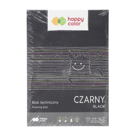 Blok techniczny Happy Color A4 czarny 170g 10k (HA 3717 2030-9) Blok techniczny Happy Color A4 czarny 170g 10k (HA 3717 2030-9)