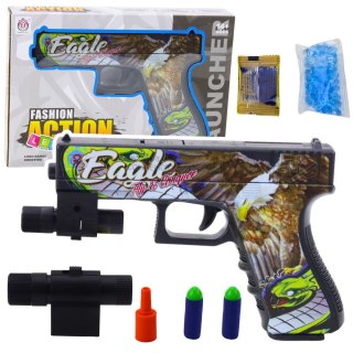 Pistolet Lean Na Kulki Wodne Strzałki Piankowe Laser Nadruk Orzeł (24263)