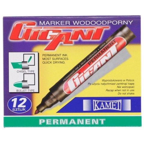 Marker permanentny Kamet Gigant zielony 1,0-5,0mm ścięta końcówka Marker permanentny Kamet Gigant zielony 1,0-5,0mm ścięta końcówka