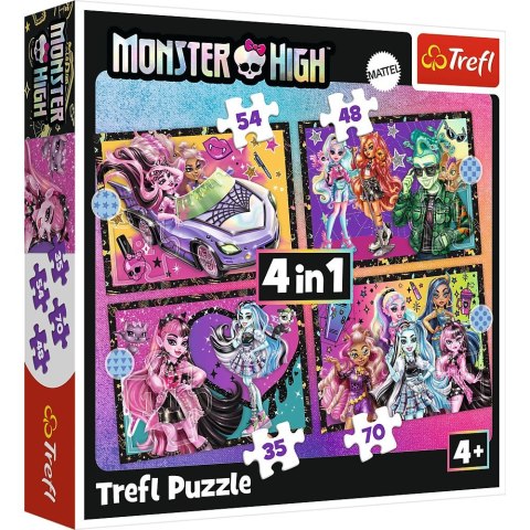 Puzzle Trefl Planeta Milo Elekryzujący dzień Monster High 4w1 el. (34655) Puzzle Trefl Planeta Milo Elekryzujący dzień Monster High 4w1 el. (34655)