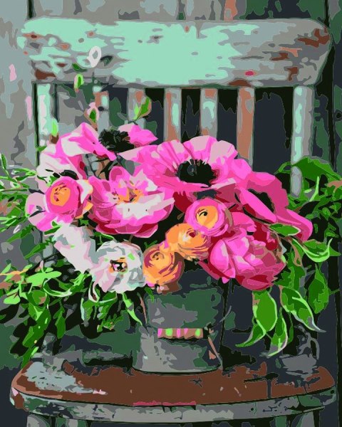 Zestaw kreatywny Flamingo Line Malowanie po numerach 40x50cm Bukiet na krześle (FYS164) Zestaw kreatywny Flamingo Line Malowanie po numerach 40x50cm Bukiet na krześle (FYS164)