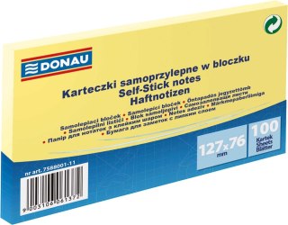 Notes samoprzylepny (karteczki) Donau żółty jasny 100k [mm:] 127x76 (7588001-11)