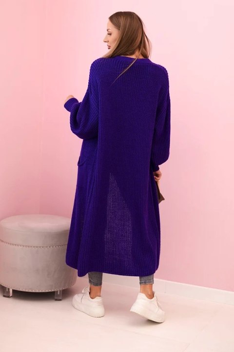 Sweter długi kardigan fioletowy Sweter długi kardigan fioletowy